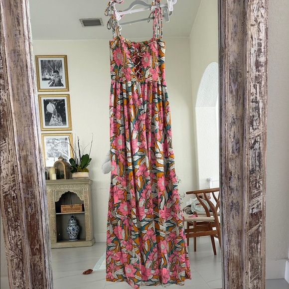 Maaji Dresses & Skirts - Maaji Tropical Floral Maxi Dress - Pink and Orange